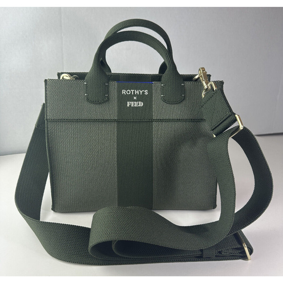*Rare Rothy's x Feed Limited Edition Mini Tote Bag Green Crossbody Handbag Purse - Picture 6 of 16